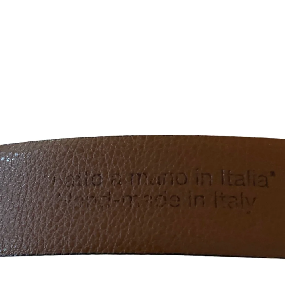 Men's Unbranded Brown Leather Belt Size 32/80 - Picture 2 of 4